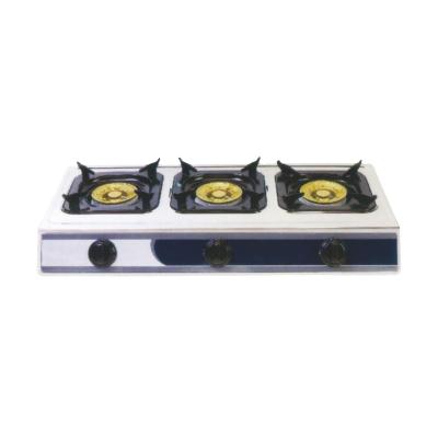 China High Quality Commercial 3 Burner Automatic Ignition Brass Gas Stove for sale