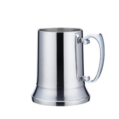 China 450ml 500ml Stainless Steel Portable Travel Party Double Wall Beer Cocktail Beer Cup Barware Viable Outdoor Camping Mug With Handle for sale