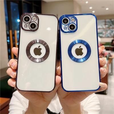 China Custom Transparent Plated Clear Soft Shockproof Shockproof Universal Phone Case Tpu Back Cover For iphone 13 13promax for sale