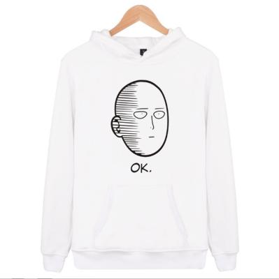 China Fashion Breathable Wholesale Trend Pattern Custom Set Head Street Wear One Punch Man Printed Single Color Cartoon Men Hoodies for sale