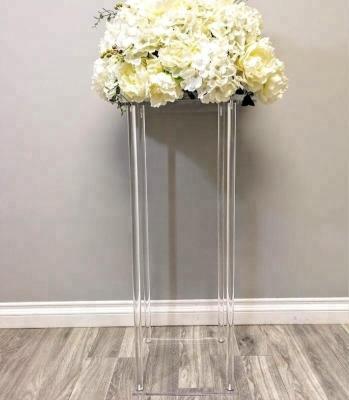 China Modern Rectangle Acrylic Wedding Flower Stand For Table Centerpiece Event Decoration for sale