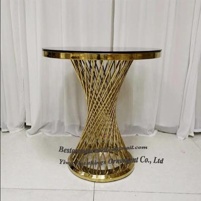 China Wedding Cake Pedestal Stand Table Gold Pedestal Wedding Cake Table For Party Planning Cake Display Stand Round Bar Bridal Metal Table for sale