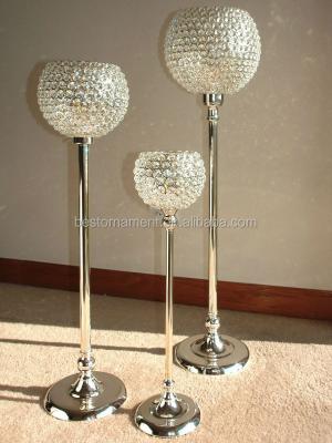 China Diamond Ball Crystal Beaded Candelabra to Wedding Centerpiece Decor S/m/l for sale