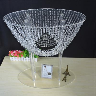 China Wholesale New Arrival 68cm Road Lead Wholesale Acrylic Crystal Wedding Centerpiece Stands 60*30*68m for sale