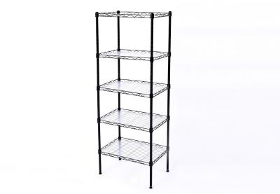 China 5-Tier Classic Black Metal Bookshelf Flexible And Light With Long Life - Span for sale