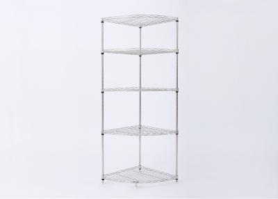 China Fan - Shaped Bathroom Freestanding Shelves , 5 Tiers Adjustable Bathroom Corner Stand for sale