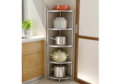 China H134 Multi - Layer Stainless Steel Wire Kitchen Racks Corner Fan - Shaped Storage Rack for sale