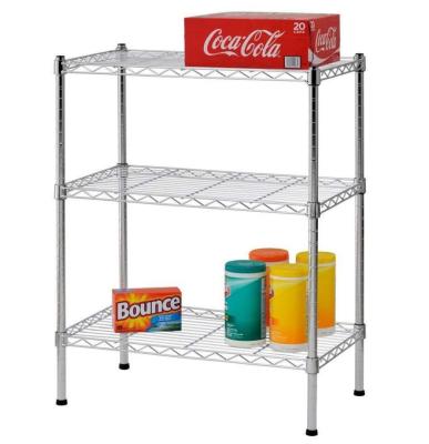 China H277 Carbon Steel Chrome Storage Rack  , Three - Tier Chrome Wire Rack  for sale