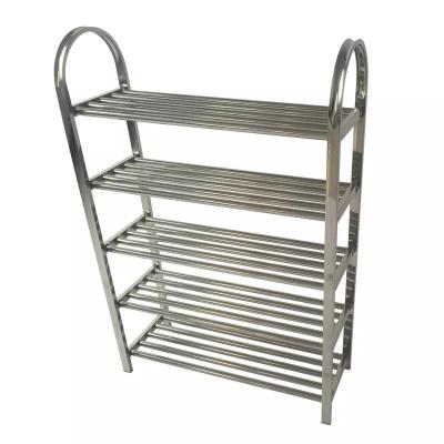 China H271 Stainless Steel Shoe Storage Shelves , 5 Tiers Modern Shoe Rack for sale