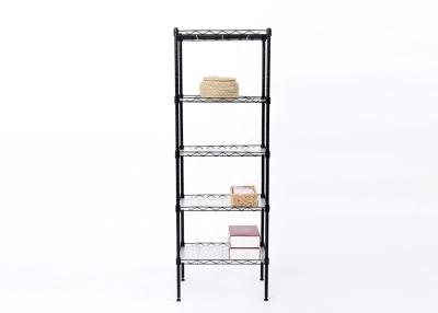 China 5 Tier Metal Wire Bookshelves For Home / Office Storage And Organization for sale