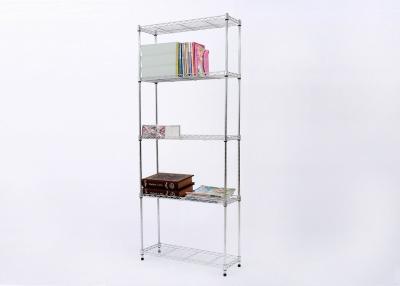 China 3-Tier Metal Wire Bookshelves Strong Powder - Coated With Good Stability for sale