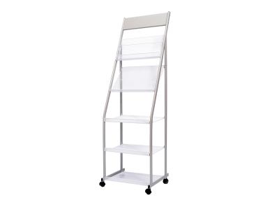 China Grey Powder Coated Metal Display Racks With Wheels Five Layer L63X37XH158cm for sale