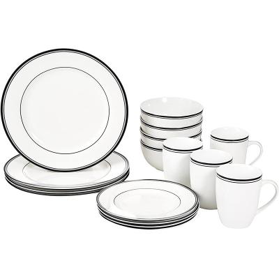 China Sustainable Wholesale Modern Luxury China Ceramic Porcelain 16 Piece Dinnerware Sets for sale