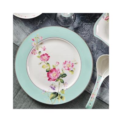 China Sustainable Western Elegant Ceramic Fine Bone China Tableware Serving Dishes for sale