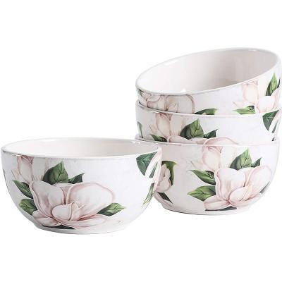 China Sustainable Hot Sale Dish Porcelain Dinnerware Set High Quality Elegant Printed Bowls for sale