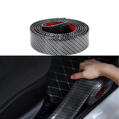 China Exterior Car Sticker Carbon Fiber Luxury Bumper Stickers Chrome Styling Cover Decals Molding Strip Stickers For Cardoor for sale