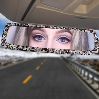 China Charming Crystal Bling Diamond Ornament of Crystal Car Interior Rearview Mirror Rear View Decor for Rear View Mirror Cover with Rhinestone for sale