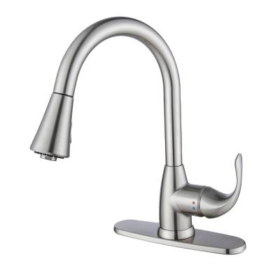 China Thermostatic Brass Mixer Tap Brass Body Mount Kitchen Sink Faucets Single Handle With Swivel Pull Down Sprayer Head for sale