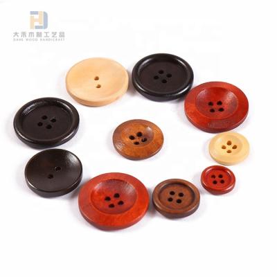 China Unleaded ; Washable; 1000Pcs 20mm Nickel Free Wooden Button Black With Logo Mixed Pattern Wood Buttons Round Vintage With 2 Holes For DIY Clothes Sewing Craft for sale