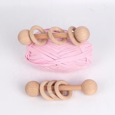 China Sensory Teether Montessori Toy Nursing Wood Teething Rattle Gym Toys Shower Gift Inflatable Toy Baby Organic Wooden Pacifier for sale