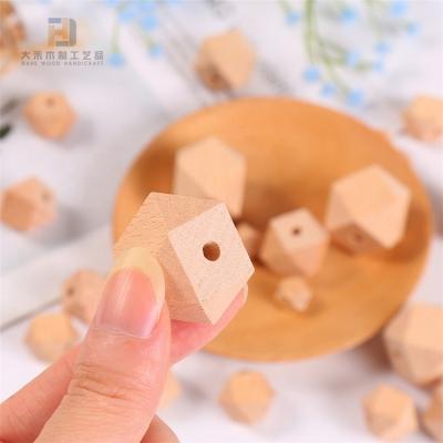 China Jewelry Making Wholesale Unfinished Natural DIY Beech Wood Round Teeth Beads Half Wooden Chewable Bead 8mm 10mm 20mm Making Crafts for sale