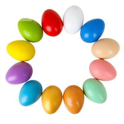 China Making DIY Unpainted Egg Toy New Wooden Fake Easter Eggs Toys For Children DIY Play Craft Wooden Ornament Toy Kitchen Foods Furniture for sale