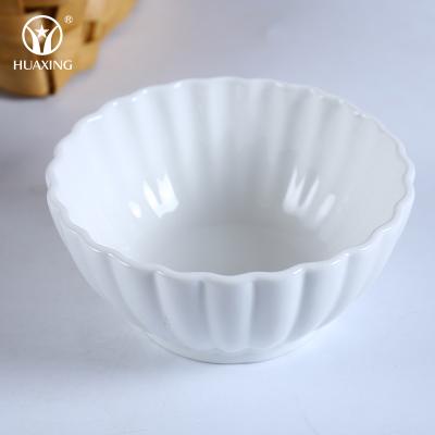 China Factory Sustainable White Porcelain Bowl Special Serving Pumpkin Pattern Soup Rice Mix Cereal Bowl For Household for sale