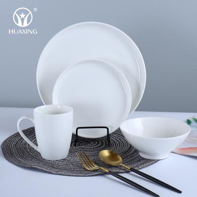 China Viable warm white dinnerware+sets dinnerware+sets 16pcs porcelain dinner plate dinnerware dinnerware sets for home and hotel for sale