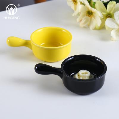 China Cheap Colorful Ceramic Handle Sauce Dish Viable Hot Selling Mini Serving Dishes for sale