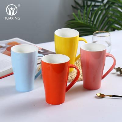 China Nordic hot sale 600ml large bulk coffee viable custom logo hotel restaurant colorful glazed ceramic mugs for sale