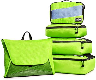 China Fashion Waterproof 4PCS Lightweight Set Travel Packing Cubes With Garment Folder RPET Home Storage Travel Pack Cubes for sale