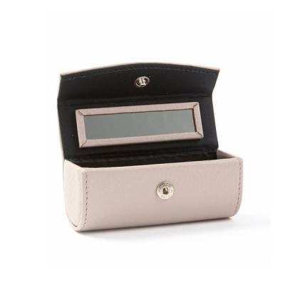 China ARTGIMEN Normcore/Minimalist PU Cream Leather Magnetic Lipstick Case With Mirror for sale