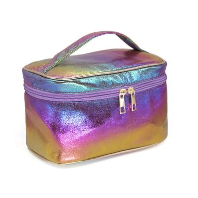 China DEQI Fashion PU Travel Toiletry Case Large Frame Waterproof Beauty Cosmetic Case Makeup Glare Filter for sale