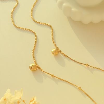 China FASHIONABLE New Small Bean Letters Necklace Female Gold Chain Female Neck Gold Hot Selling European American English Titanium Steel for sale