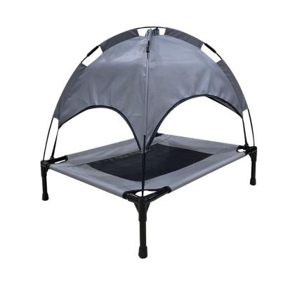 China Travel 2 in 1 High Dog Bed and Cooling Tent - Outdoor Travel Portable Removable Large Pet Raised Beds with Detachable Canopy for sale