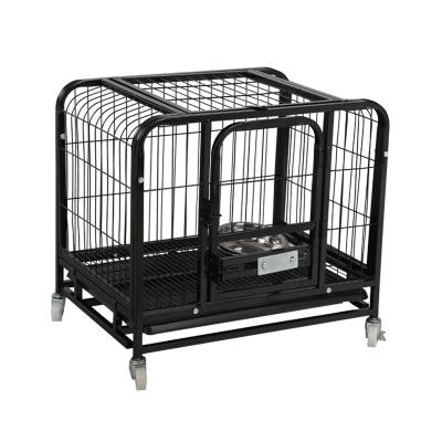 China Dogs Wholesale Cheap Heavy Duty Modern Outdoor Portable Black Metal Pet Kennel Dog Cage Steel Crate The Small Large For Sale XL XXL XXL/ for sale