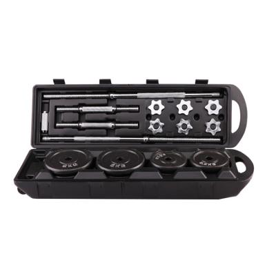 China Weight Factory Adjustable Dumbbell Set Black Paint 50kg Barbell Dumbbell Set 60usd/set Adjust Barbell Bumper Plates With Gift Box for sale