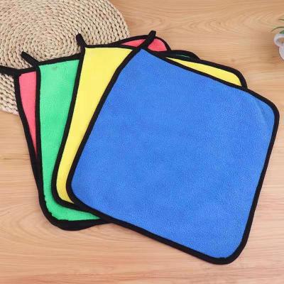 China Custom Super Coral Water Wash Microfiber Towel Car Cleaning Towel Microfiber Absorbent Towel High Quality Kid Safe Fleece Absorbent Towel for sale