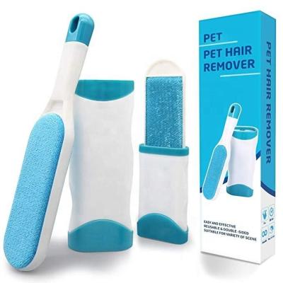 China Sustainable Auto Clean Pet Brush Dog Hair Remover Pet Grooming Tool Lint Remover Brush Double Sided Pet Hair Remover for sale