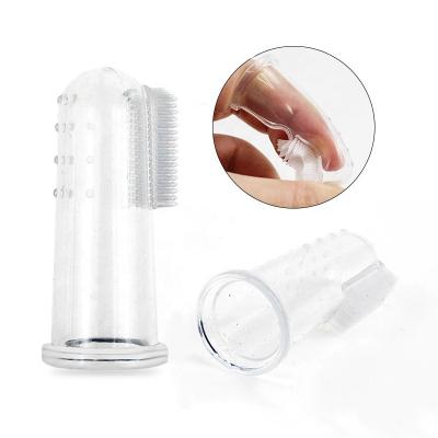 China Stocked Natural Silicone Pet Finger Toothbrush Soft Cat And Dog Dental Care Cleaning Products Anti-Bite Cleaning Toys Pet Supplies for sale