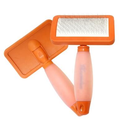 China Sustainable New Professional Pet Slicker Brush Soft Massage Grooming Stainless Steel Pins Cat Dog Comb Dematting Shedding Fur Undercoat for sale