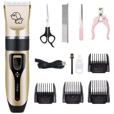 China Sustainable Electrical Pet Clipper Professional Grooming tools Rechargeable Pet Cat Dog Hair Trimmer Shaver Set Animals Hair Cutting Machine for sale