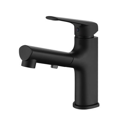 China Pull Out Spray Yukde New Product OEM ODM Various Surface Treatments Solid Brass Bathroom Pull Out Basin Faucet for sale