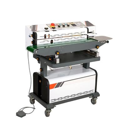 China Food Heat Plastic Bag Oil Food Pouch Wrapping Machine Automatic Continuous Tape Sealer Sealer for sale