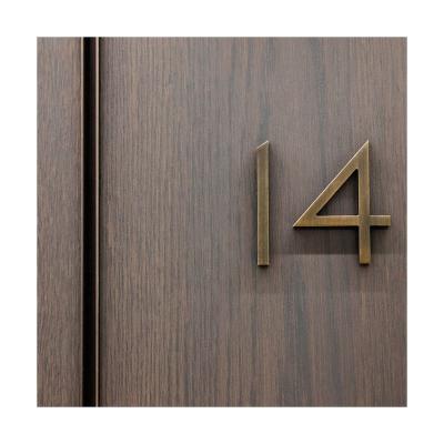 China Hotel Room Number Door Brass Letters Simple Retro Brass Decorative Signboard Number For Door Hotel for sale