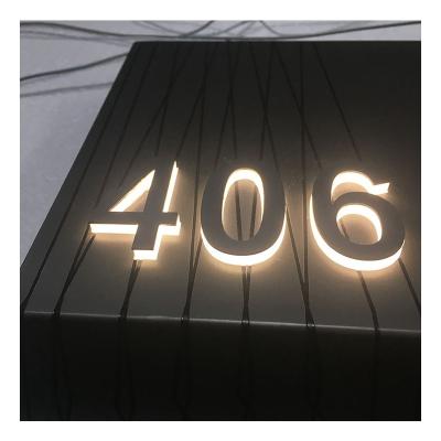 China Single Customized Channel Led Letters Lights Backlit House Number Stainless Steel Lighting 3d Letter Led Sign for sale