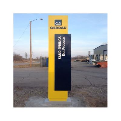 China Roadside Wayfinding Single Outdoor Illuminated Stainless Steel Standing Signage for sale