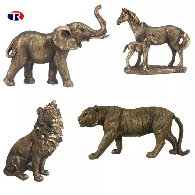 China China 3D Custom Realistic Small Big Garden Decoration Resin Model Gift Craft Lion Tiger Home Wolf Horse Bulk Custom Animal Figurines for sale