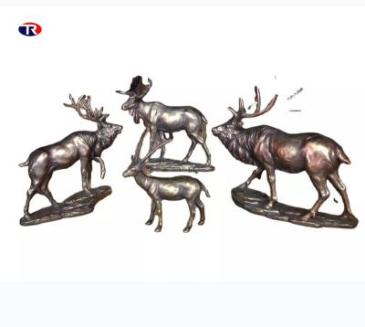 China China Wholesale Hot Sale Custom Cheap Outdoor Decoration Deer Mini Resin Action Metal Animal Brass Figurines for sale