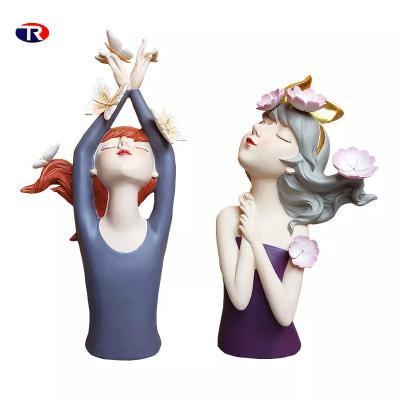 China China European-style Creative Female The Beautiful Handcrafted Nordic Art Balloon Decoration Girl Sculpture Home Living Room Desk for sale